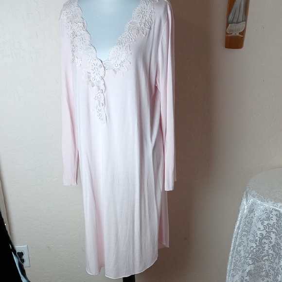 Soma Other - Soma Long Sleeve Lace-Trim Chemise - Light Blush Pink